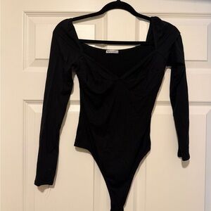 Reformation Black Long Sleeve Top